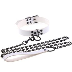 Personalized leather collar (Color: White)