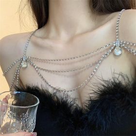 Vintage Exotic Style Rhinestone Chest Chain Necklace (Option: M1005 A)