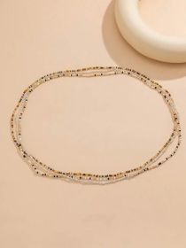 Fashion Three Trend Mixed Color Bead Waist Chain Female Beach Vacation Style Body Chains Suit (Option: WCX058)