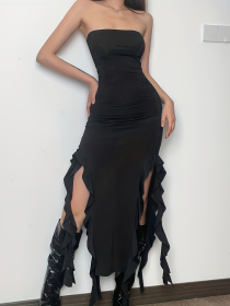 Women's Fringe Dress (Option: Black-XS)