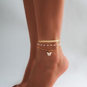 Beach Star Tassel Ankle Ring Simple Foot Ornaments (Option: 05 Gold 4107)