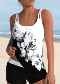 Ladies' Floral Printed Fashionable Camisole Vest (Option: White-S)